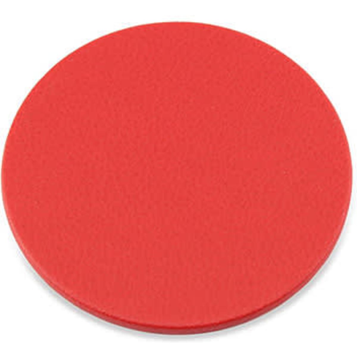 A round, red coaster with a smooth texture, suitable for home living. It features a simple design without any logos.