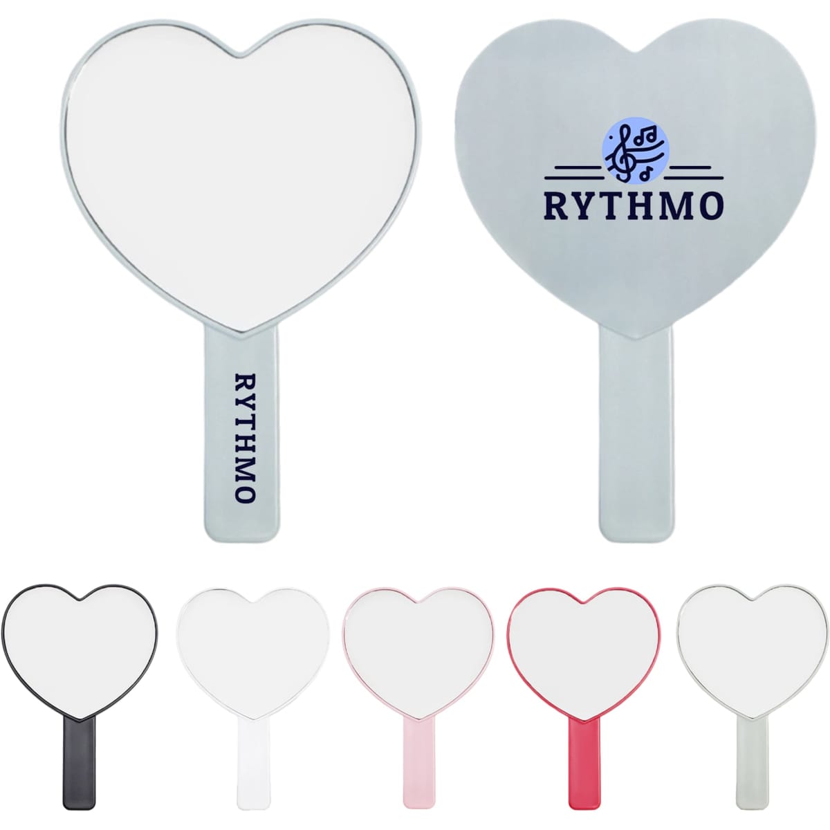 Heart-Shaped Handheld Mirror with Handle
