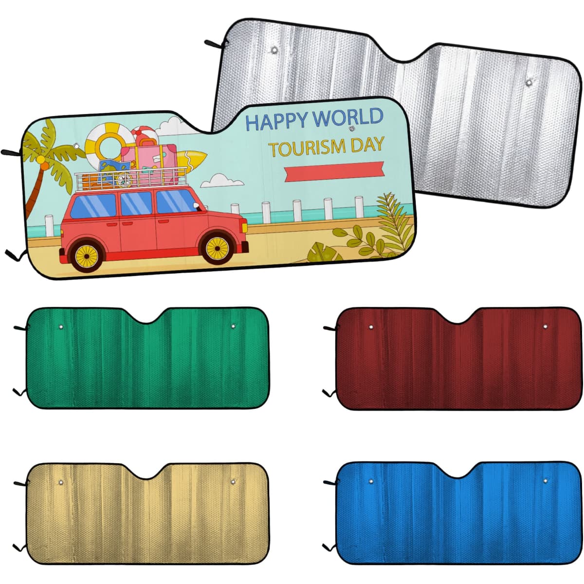 Full Colour Printed Bubble Aluminum Car Sun Shade