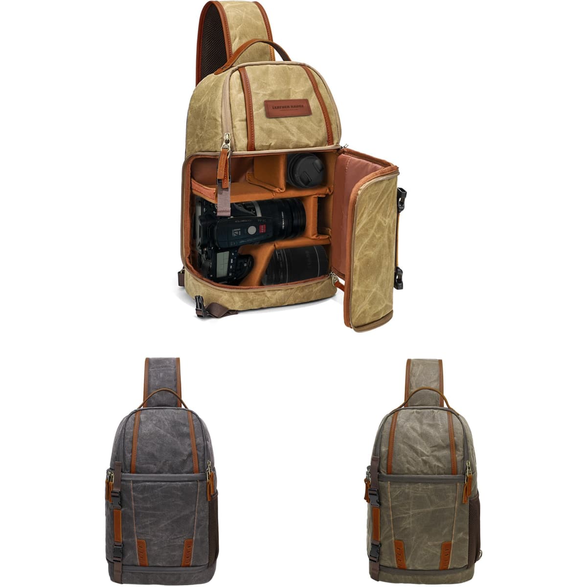 Waxed Canvas Camera Sling Bag