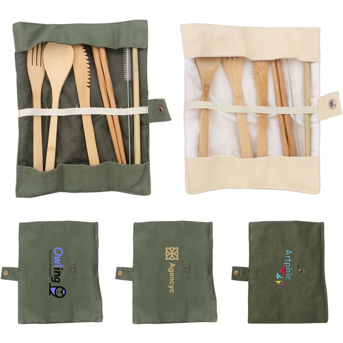 6 pieces Bamboo Cutlery Set