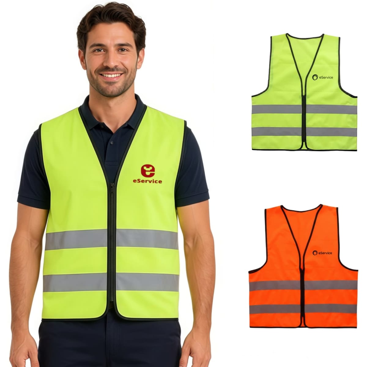 Unisex Adults Classic Hi-Vis Vest with Horizontal Reflective Tape