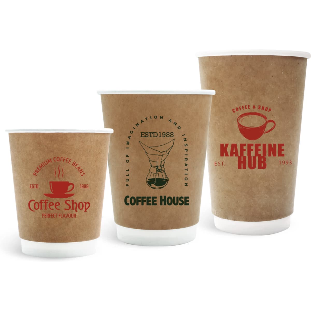 Home Compostable Aqueous Double Wall Kraft Paper Cups