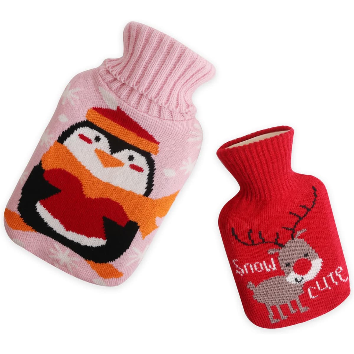 Hot Water Bottle with Knitted Cover
