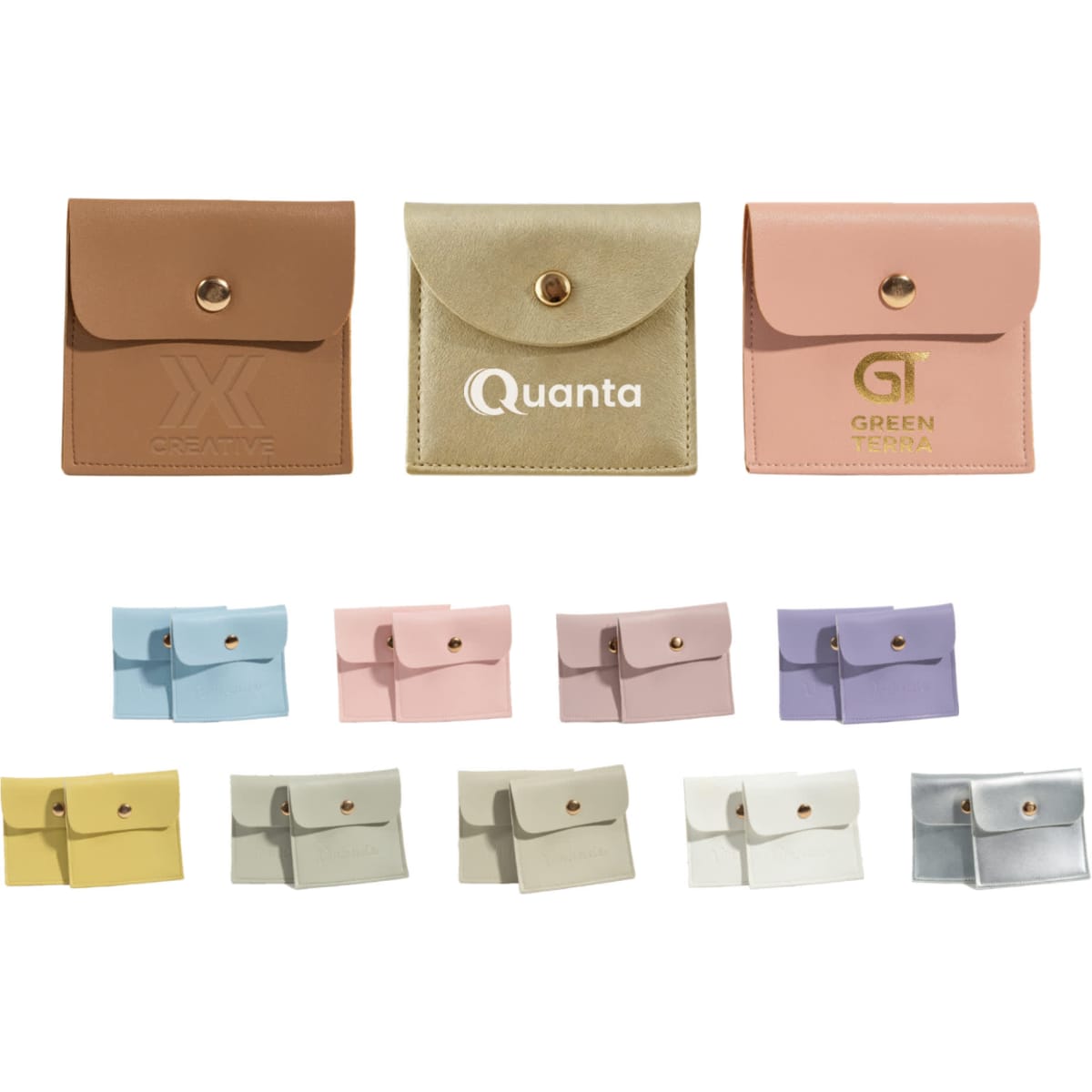 Square PU Leather Jewellery Pouch
