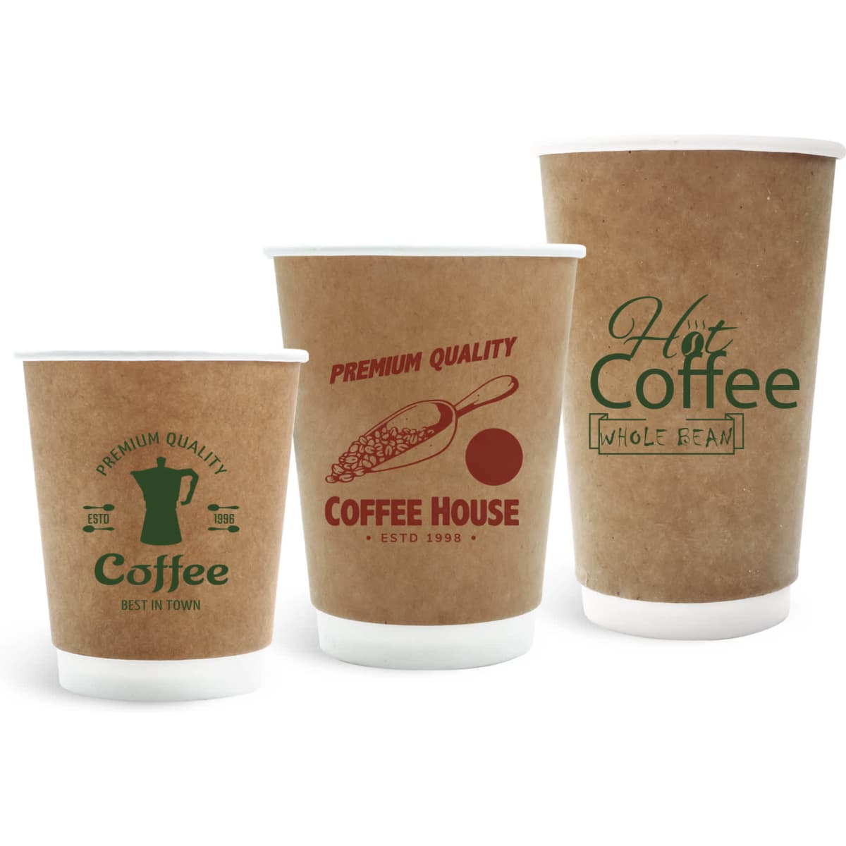 PLA Double Wall Compostable Kraft Paper Cups