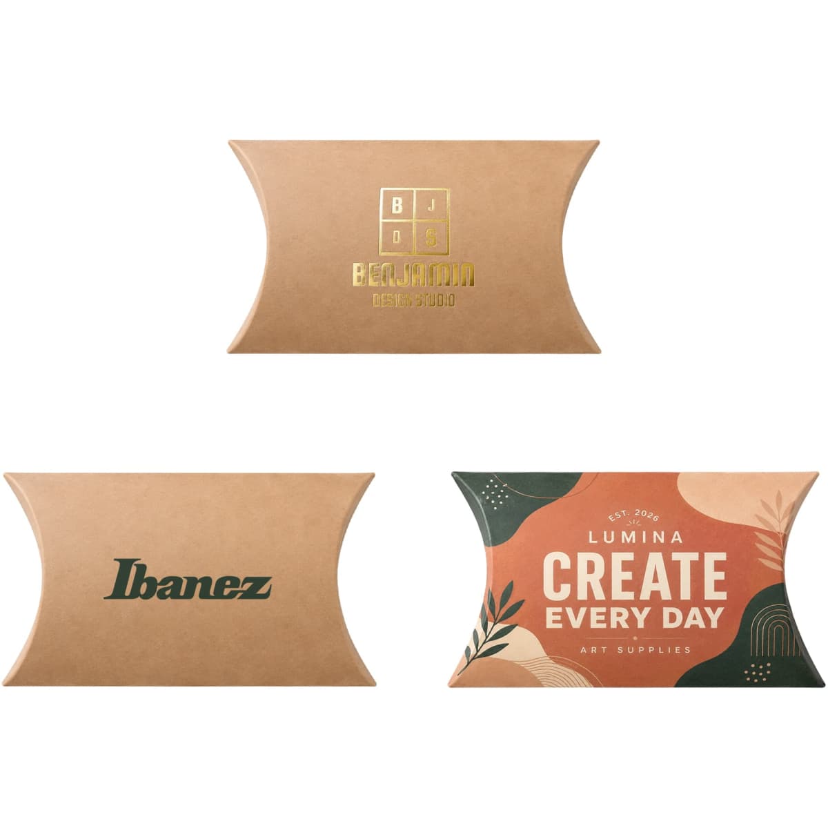 Small Brown Kraft Pillow Box(125 x 75 x 30mm)