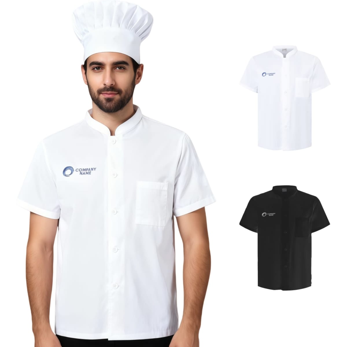 Classic Short Sleeves Single Breasted Chef Jacket