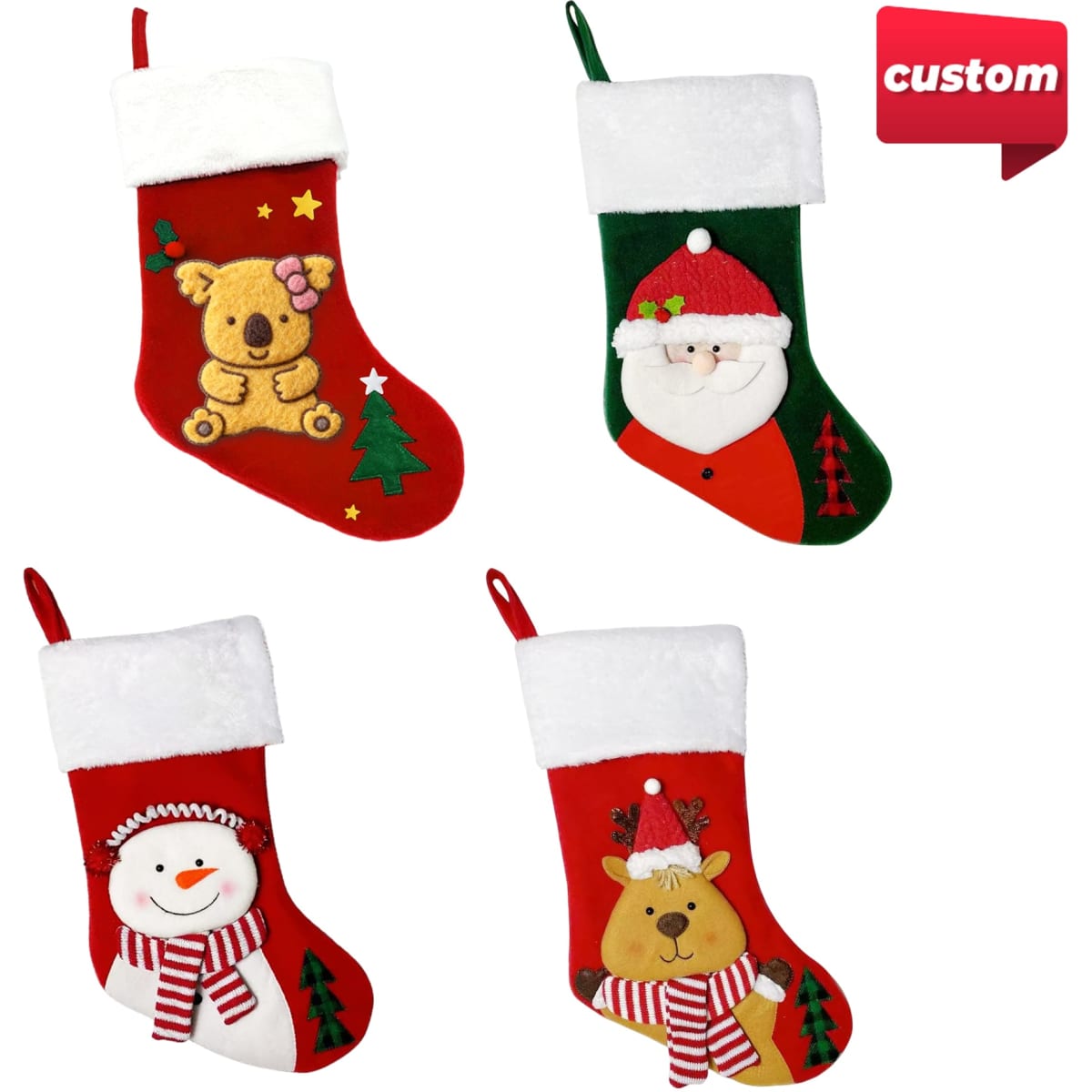 Custom Felt Patch Christmas Stocking