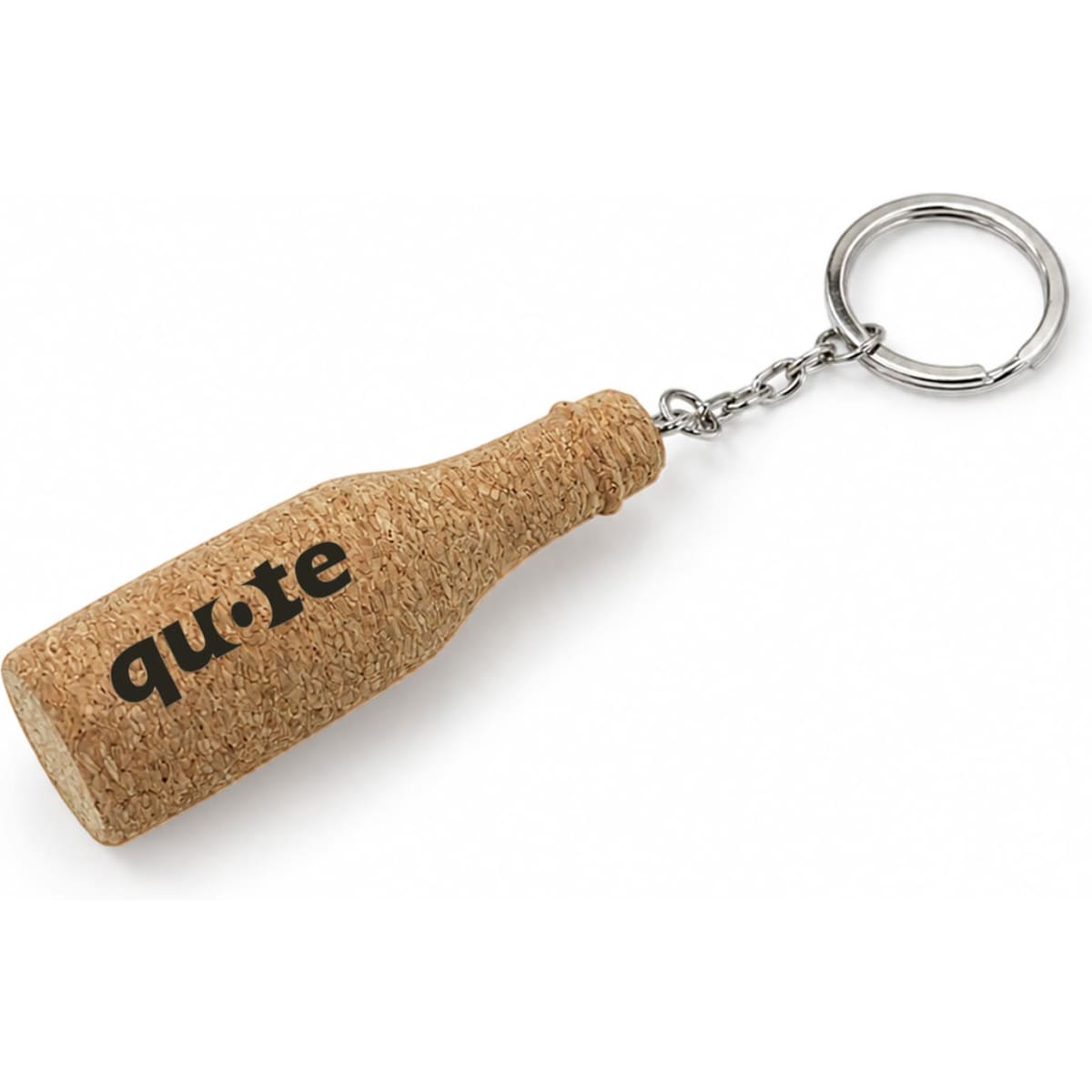 Bottle Shaped Cork Keyring