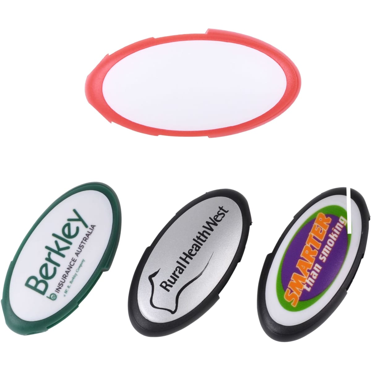 An oval swivel flash drive in various colours, featuring different logos and a smooth, glossy finish.