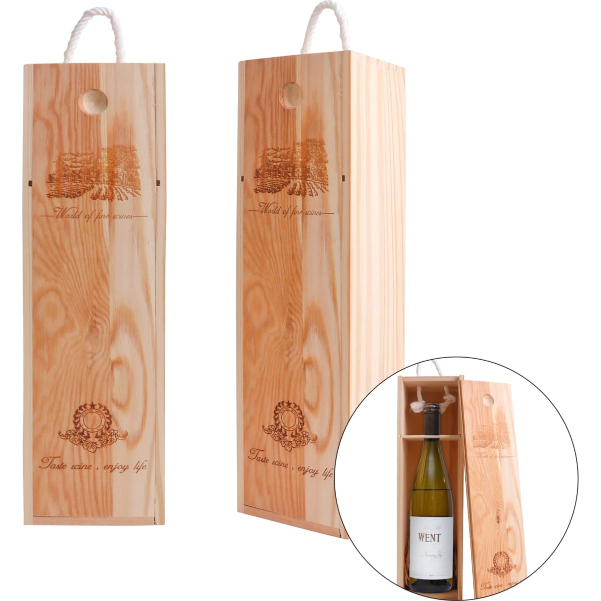 Single Bottle Wooden Wine Box