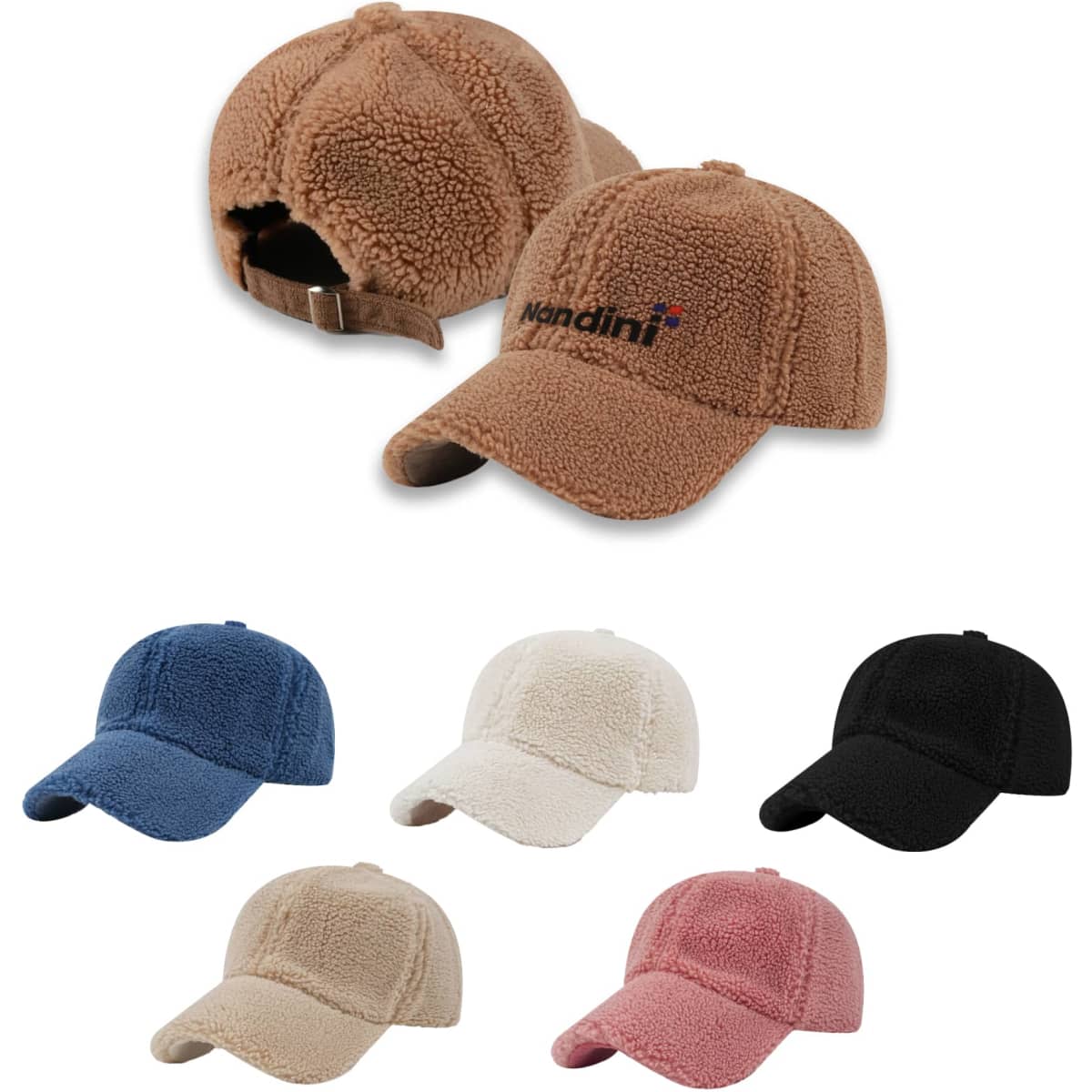6 Panel Lamb Fur Baseball Cap