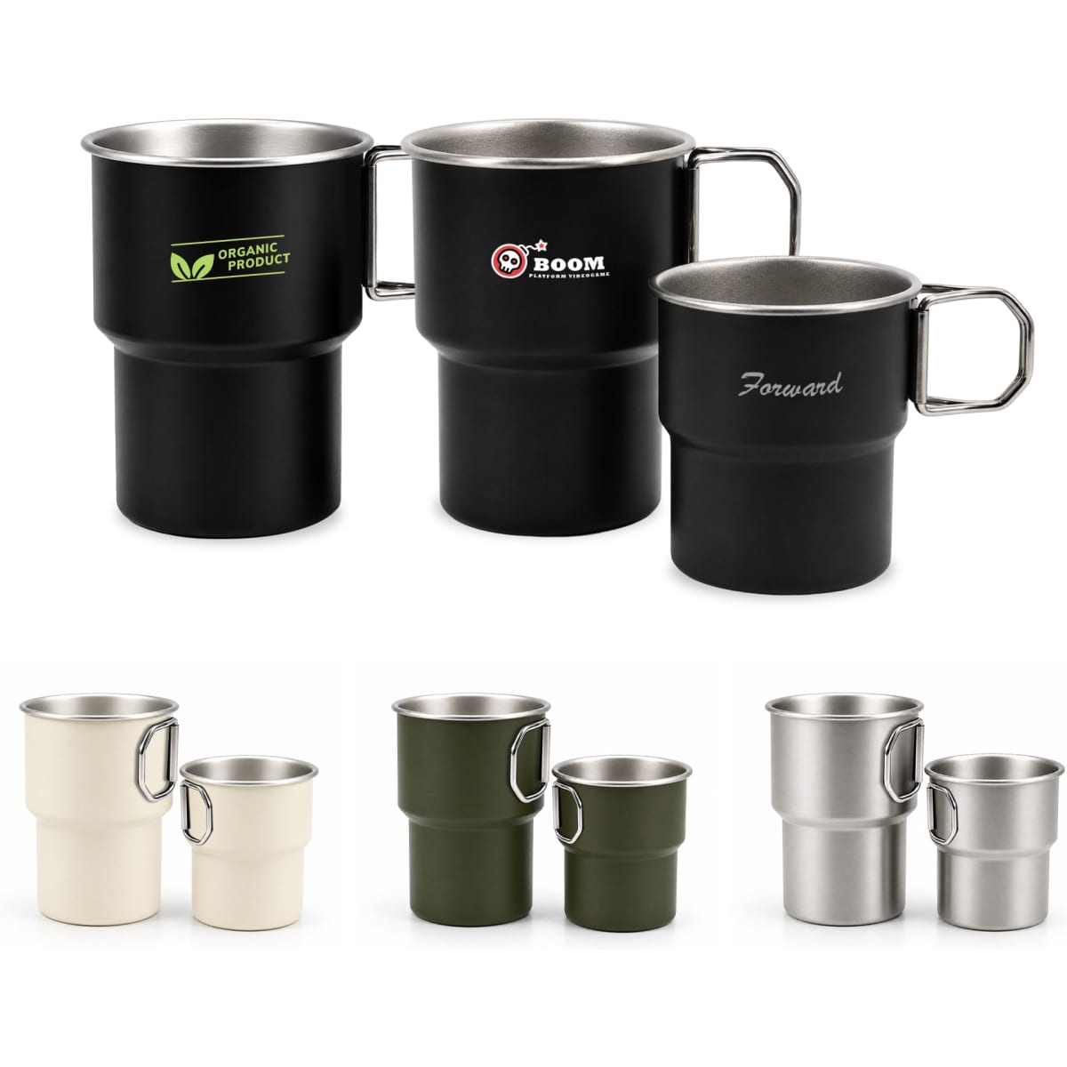 280ML/500ML Stainless Steel Camping Mug with Handle