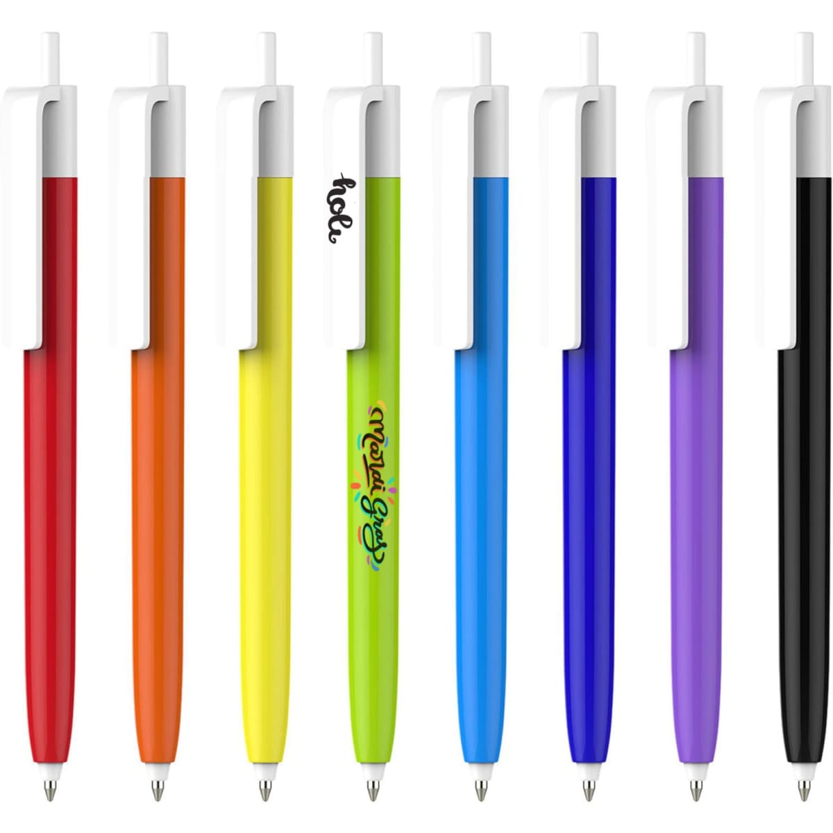 Push Button Pen – Colour Barrel with Creamy White Cap