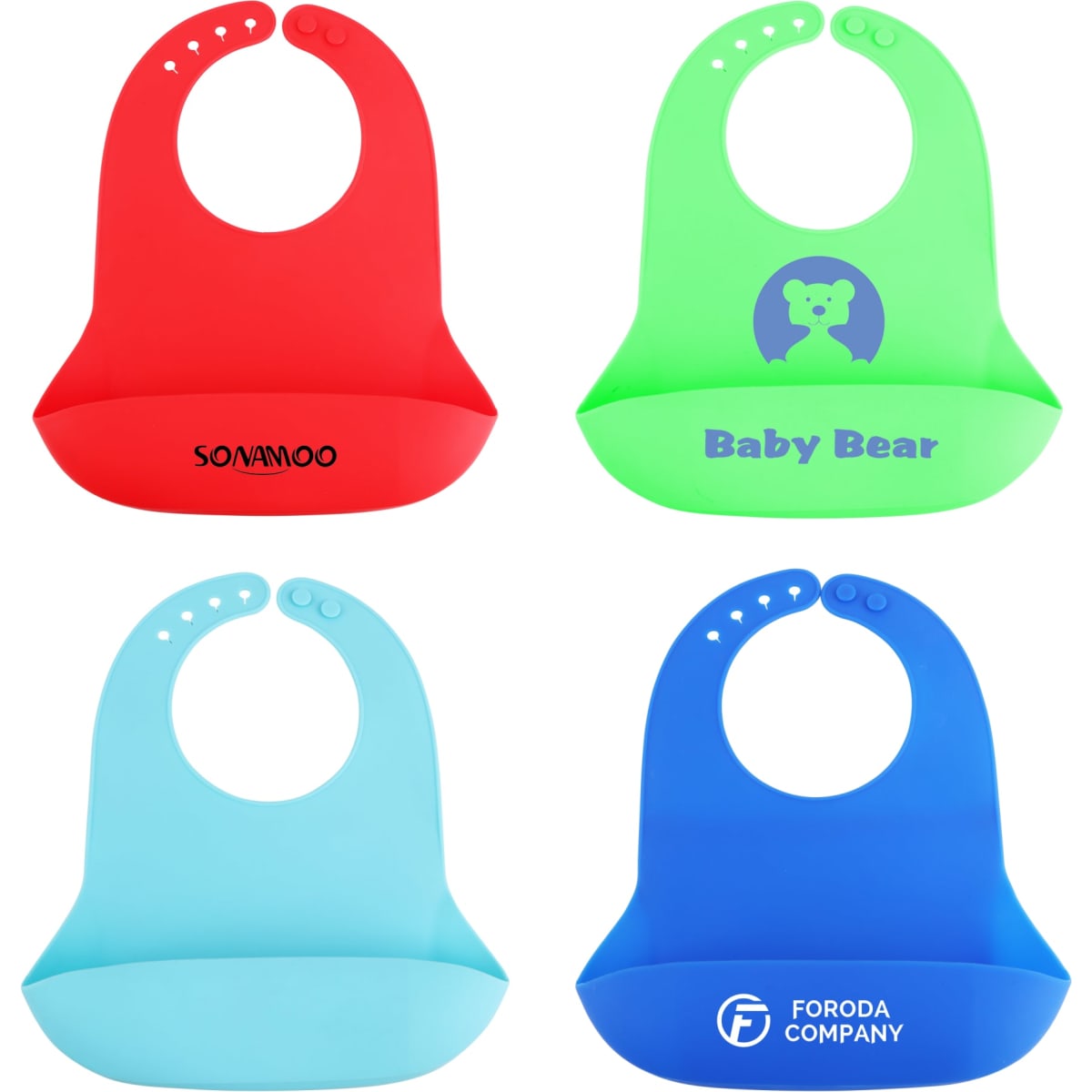 Silicone Bib with Snap Closure