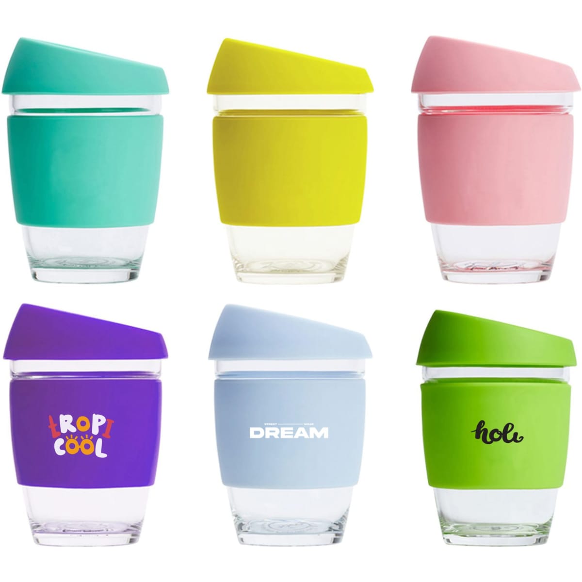 12 OZ Reusable Glass Coffee Cup
