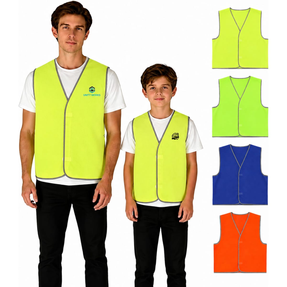 Hi-Vis Reflective Trim Velcro Placket Safety Vest