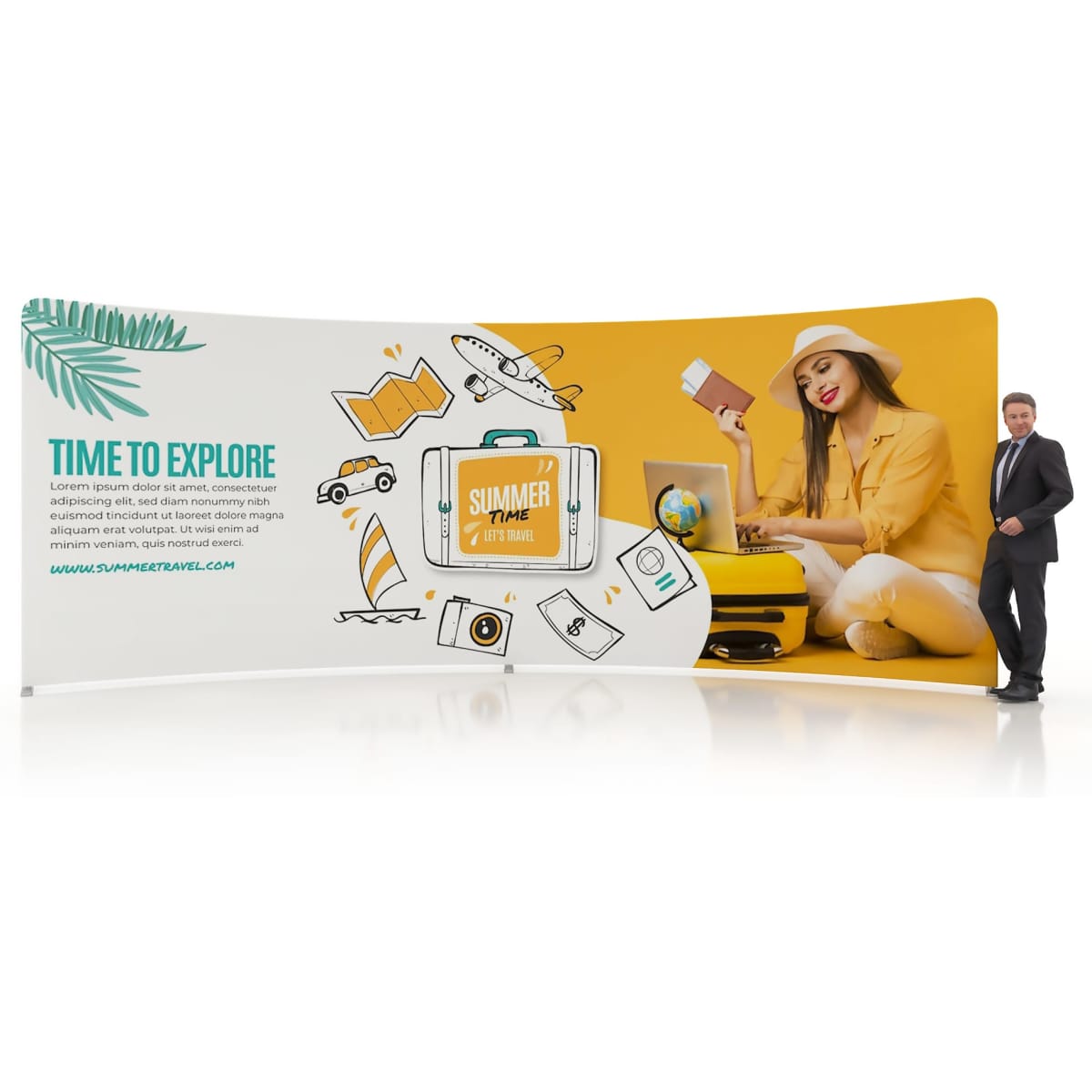 6m C-Shaped Tension Fabric Display Wall