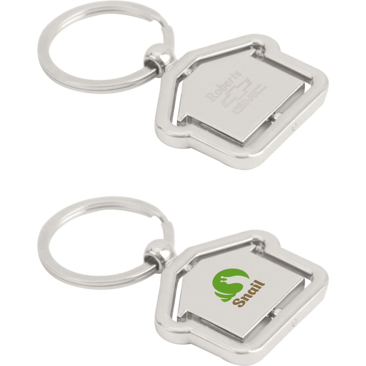 Spinning House Metal Keyring