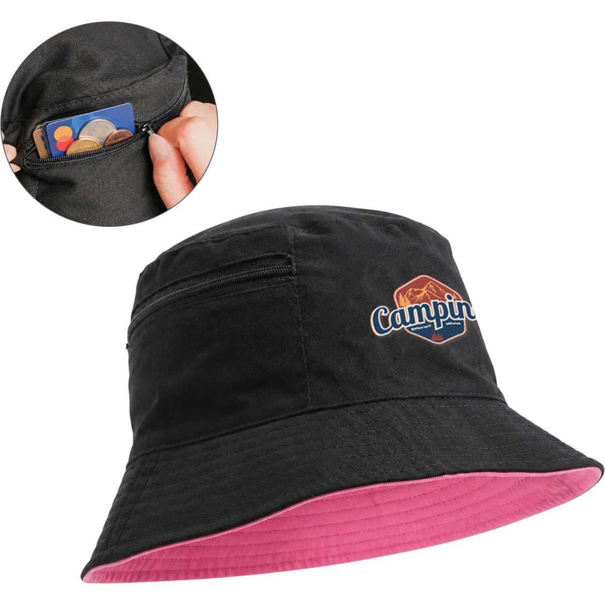 Bucket Hat with Card Pocket