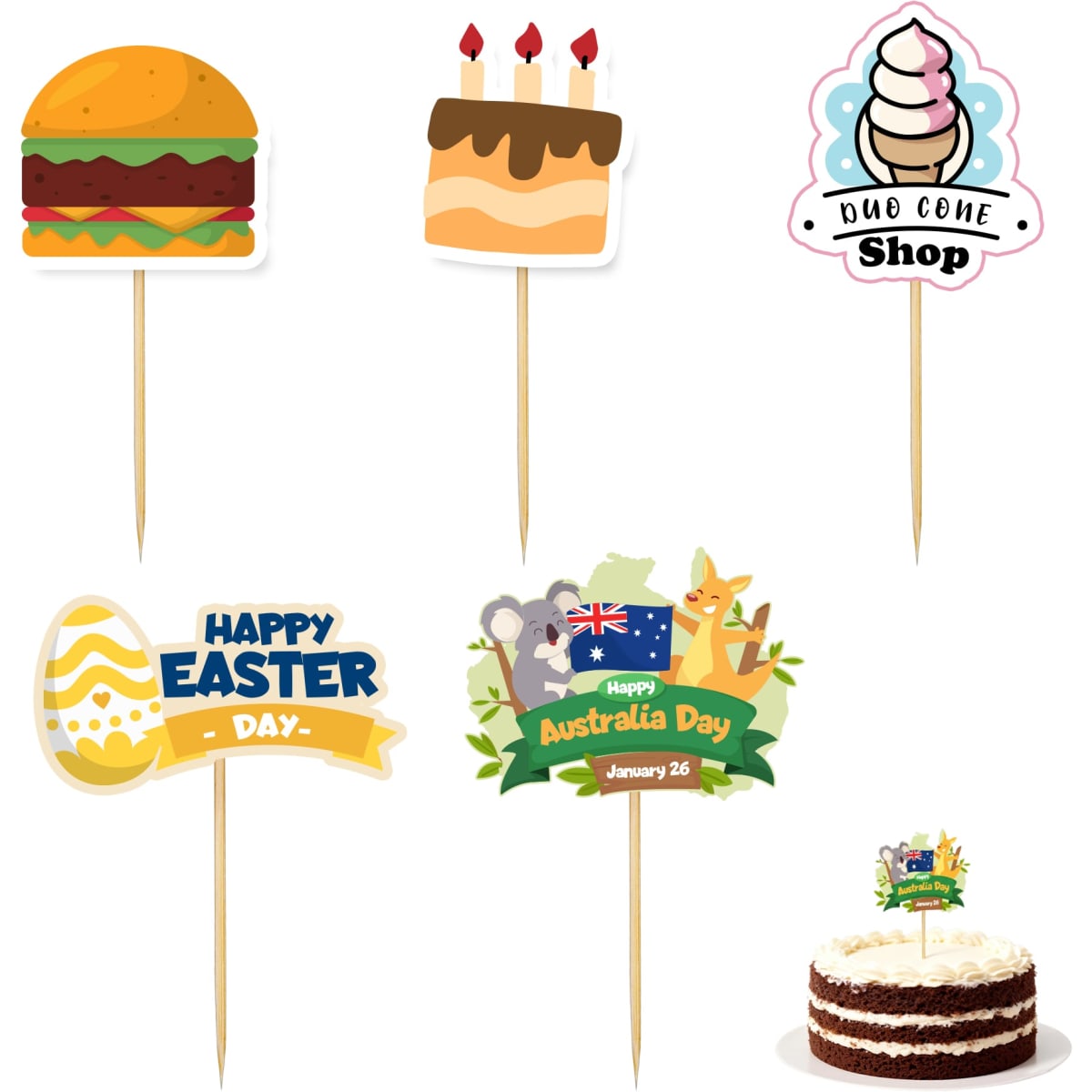 Pack of 100 Custom Coated Paper Toothpicks