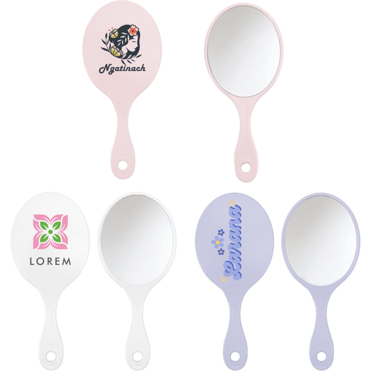 Chic Princess-Style Handheld Makeup Mirror