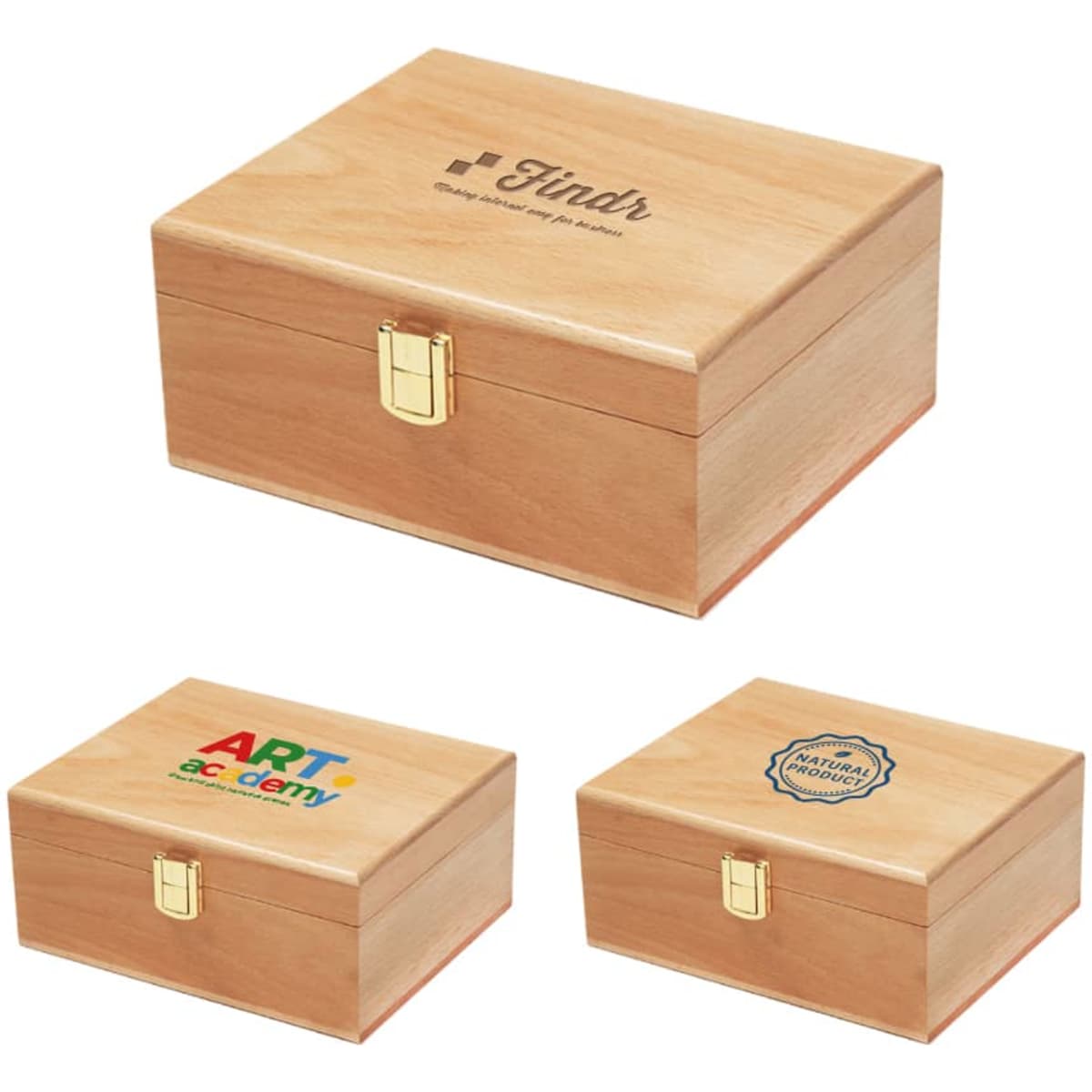 Wooden Box With Hinged Lid