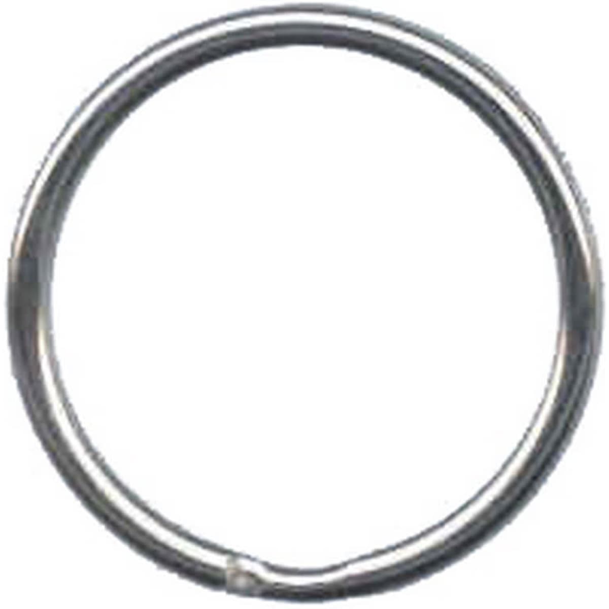 A silver metal O ring with a simple, circular design. It features a shiny finish and has no additional elements.