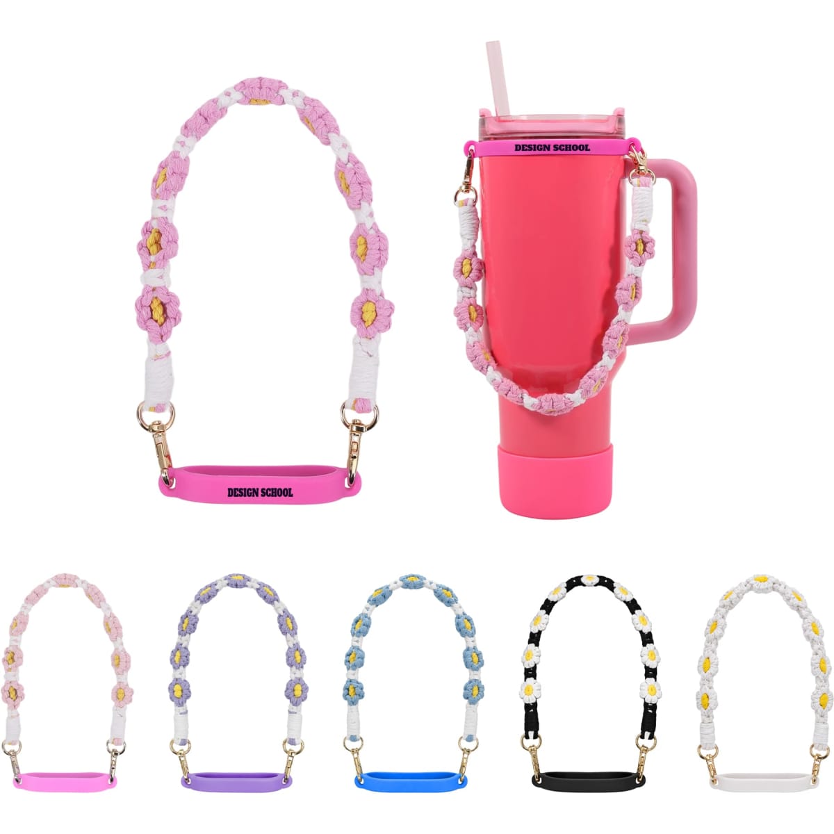 Woven Flower Tumbler Strap