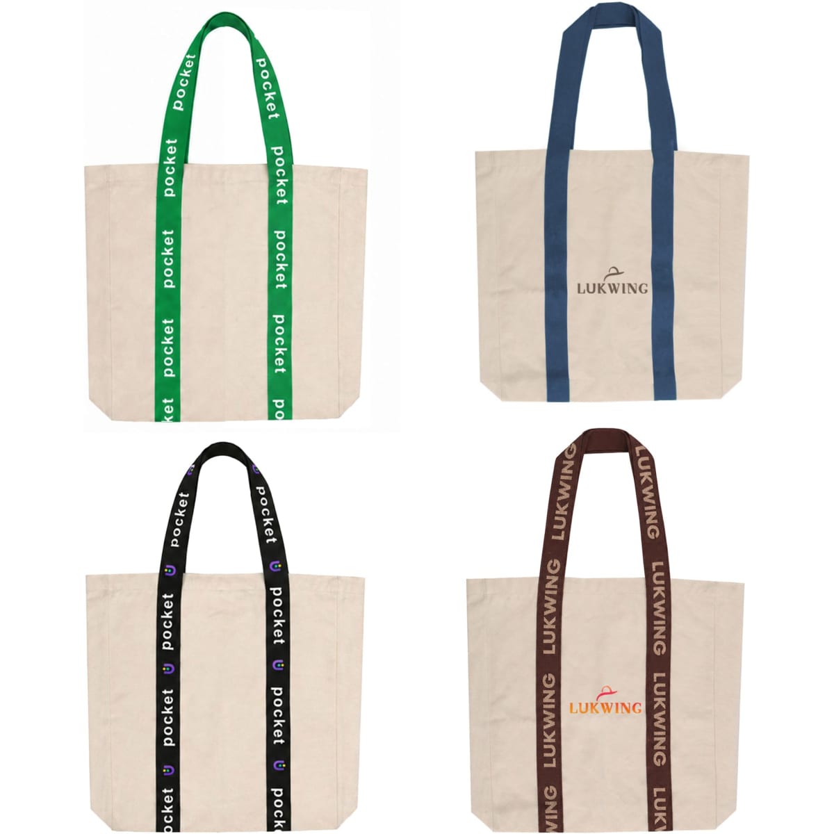 Custom Woven Handle Tote Bag