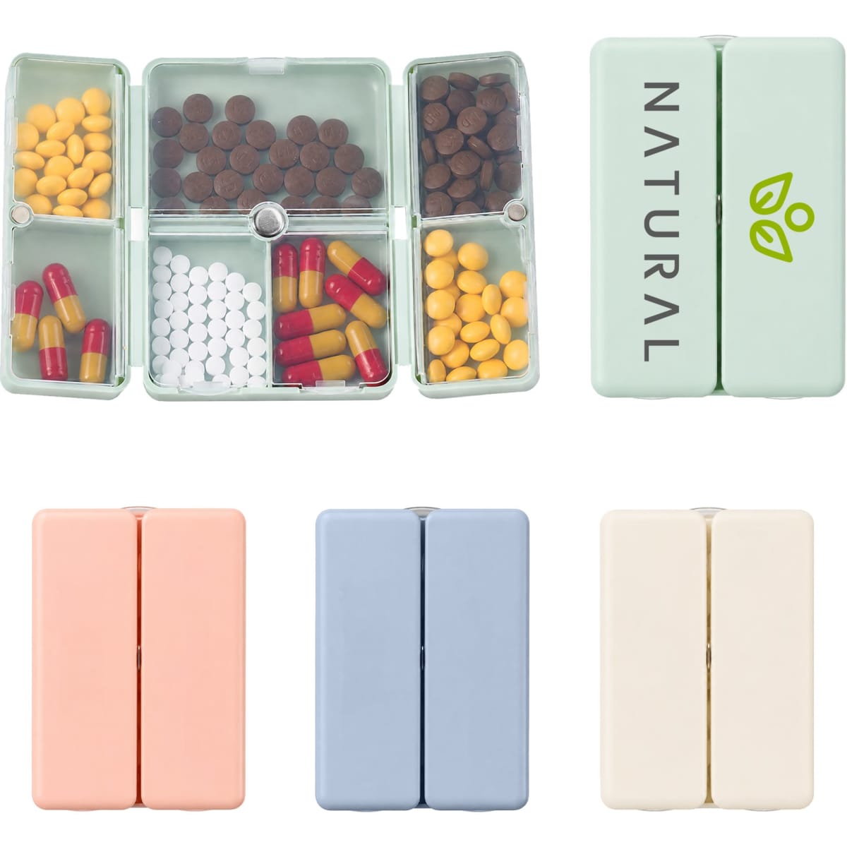 Folding 7 Compartment Pills Box