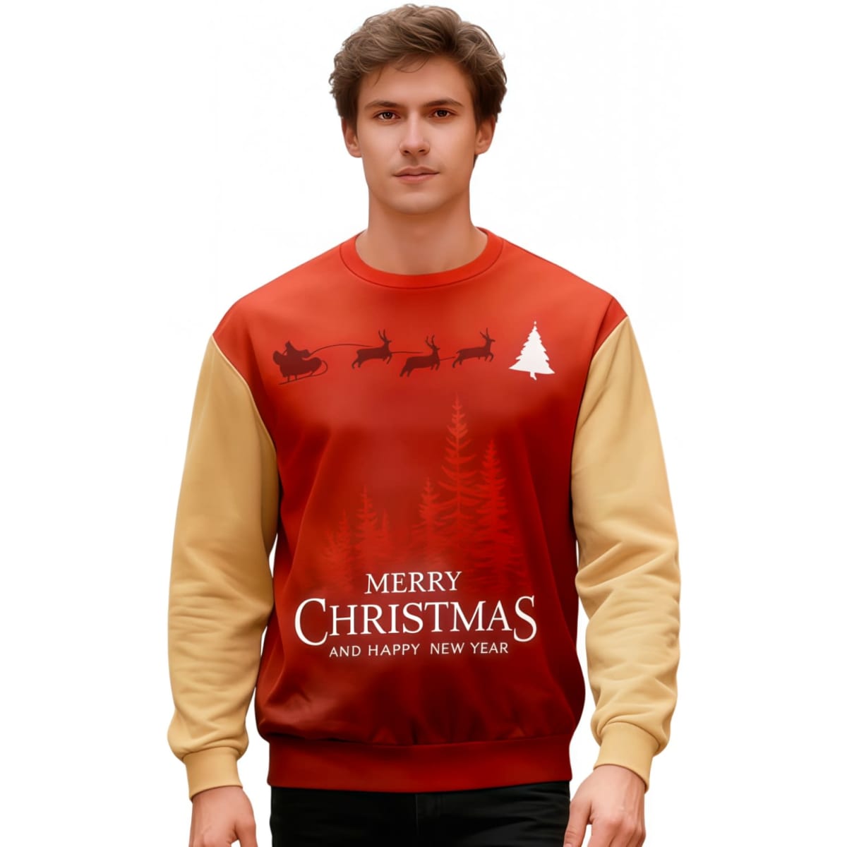 Unisex Adults Polyester Spandex Sublimated Christmas Sweatshirts