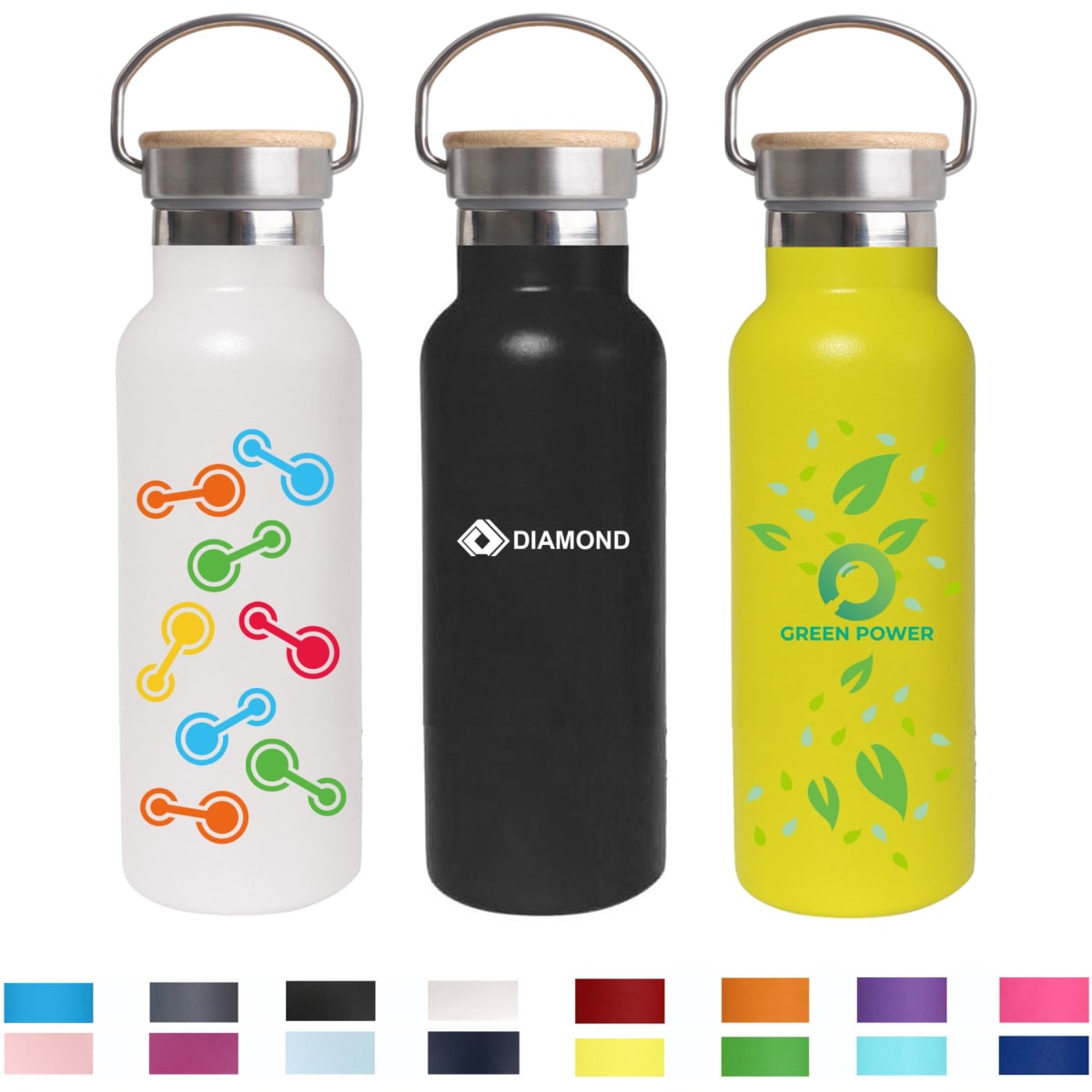 500ml Double Wall Vacuum Bottle with Bamboo Lid