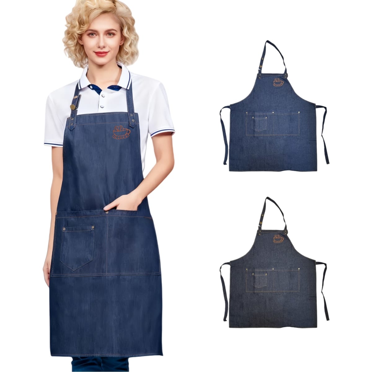 Poly-Cotton Denim Full Bib Apron With Neck Strap