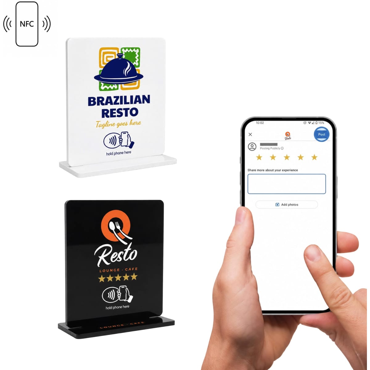 NFC Acrylic Menu Stand