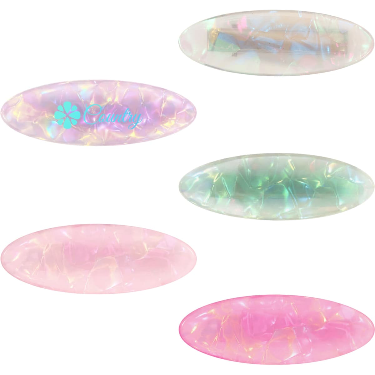 Oval Iridescent Alligator Hair Clip