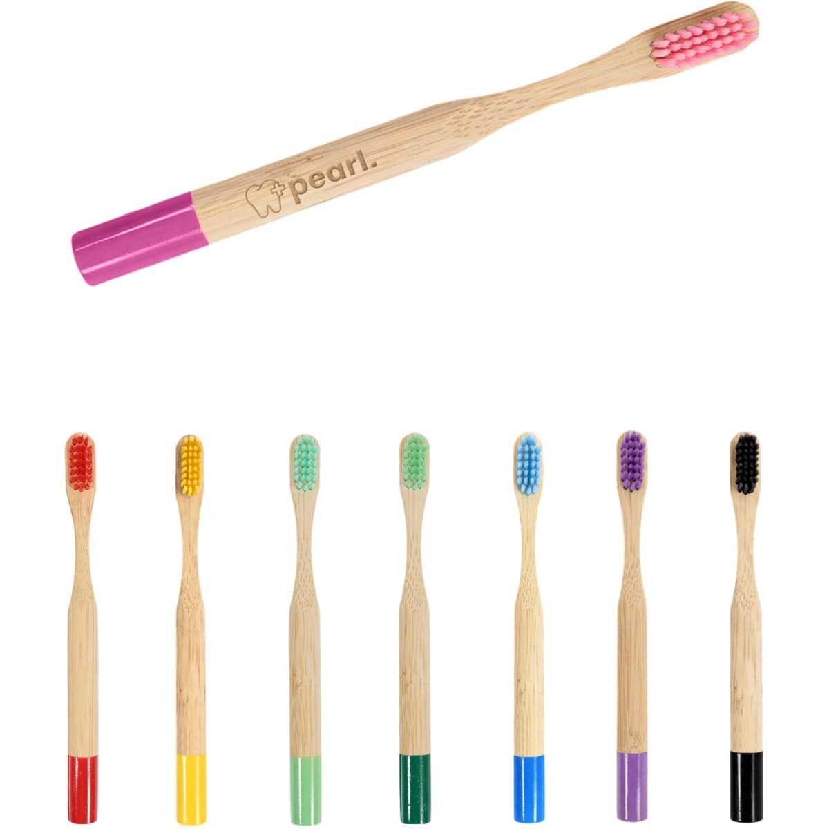 Small Round Handle Colorful Bamboo Toothbrush