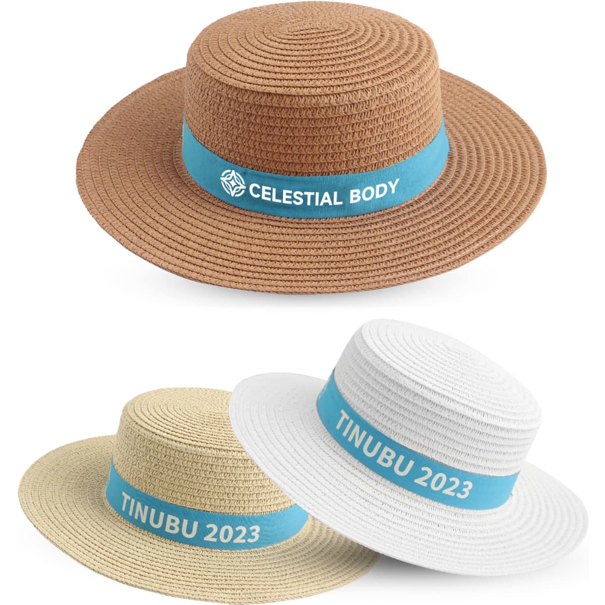 Straw Hat with Ribbon