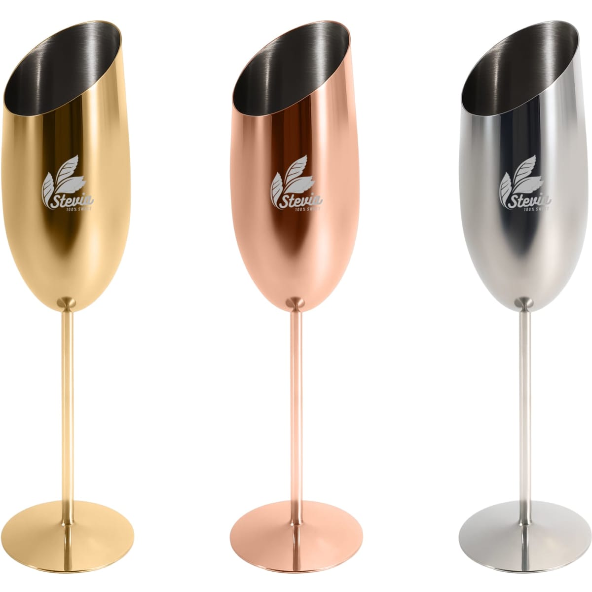 Stainless Steel Slanted Champagne Flute