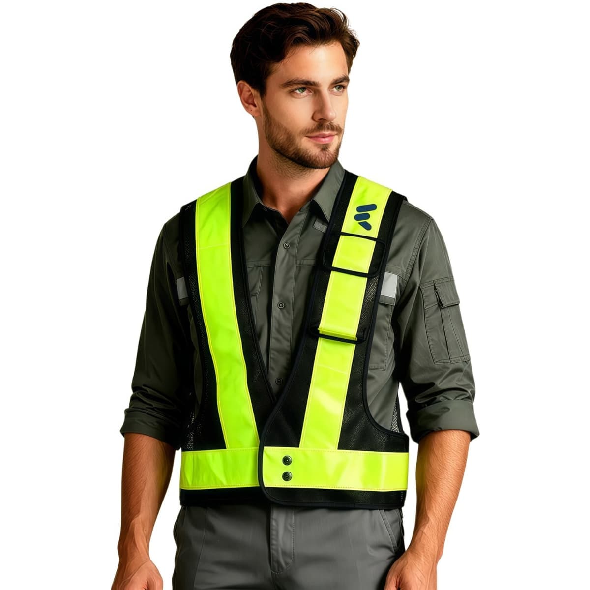 V-Shape Hi-Vis Reflective Adjustable Safety Vest With Pocket