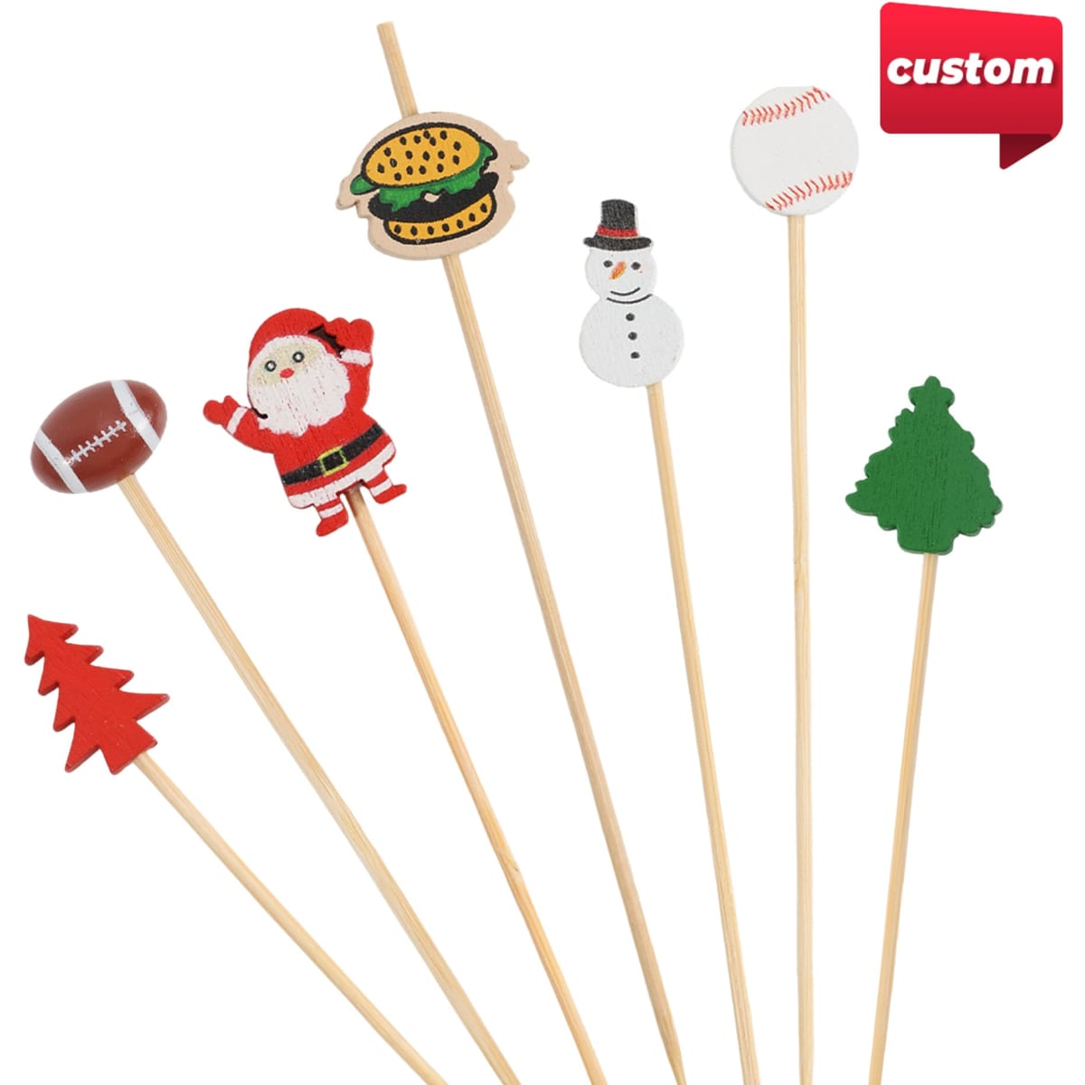 Pack of 100 Custom Cocktail Bamboo Skewers