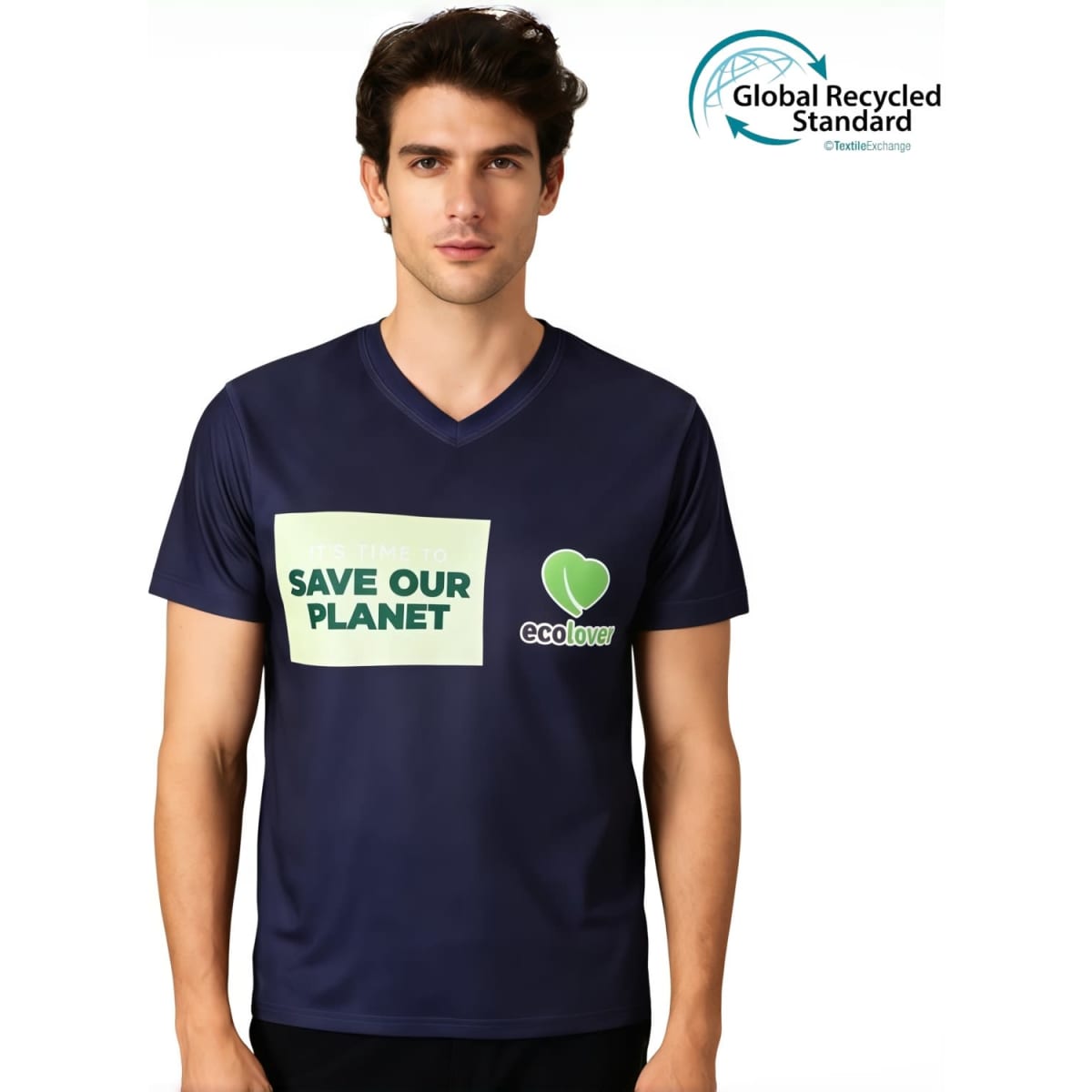 Unisex Adults RPET Sublimated V-collar Tee Shirt