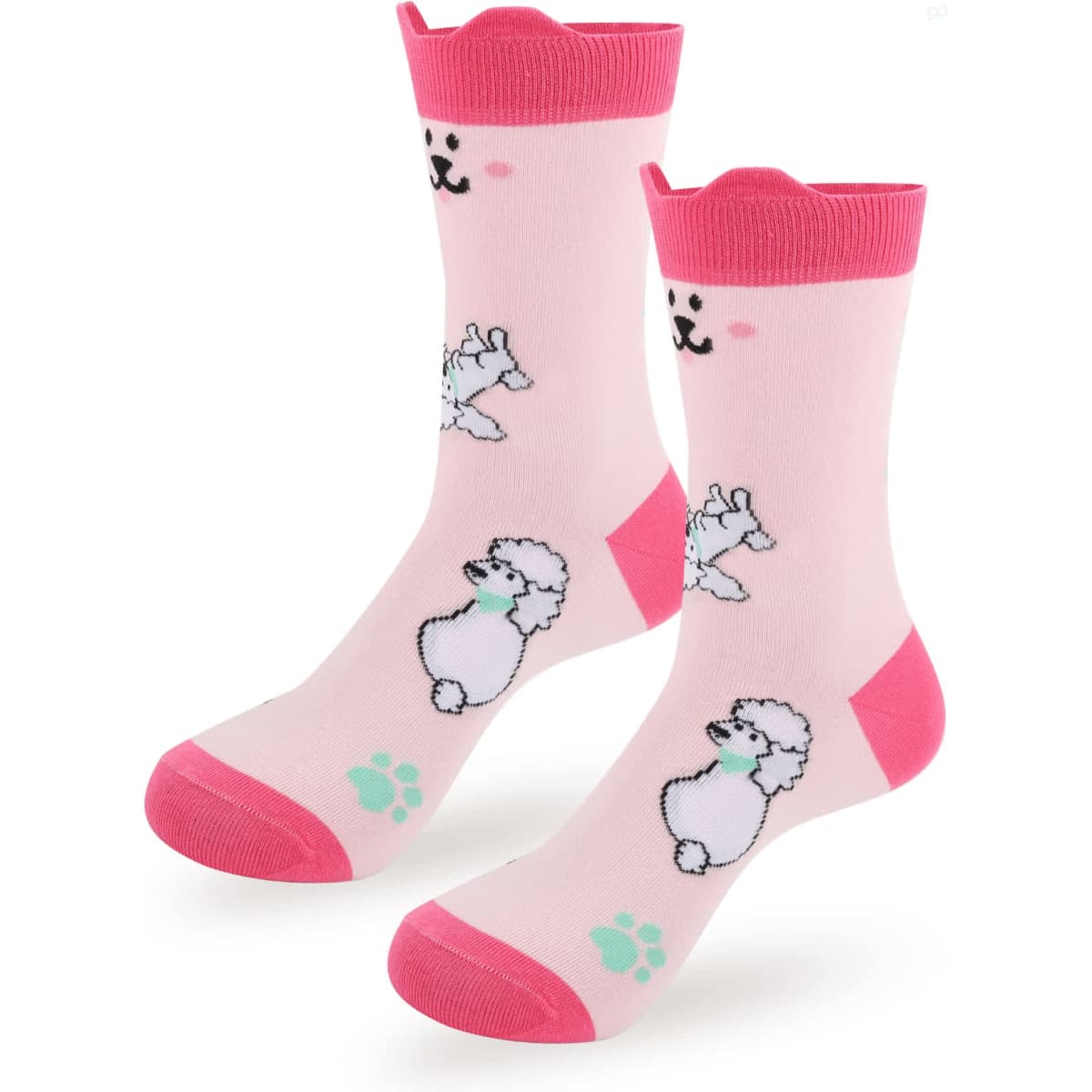 Ear Shaped Crew Custom Pattern Woven Socks