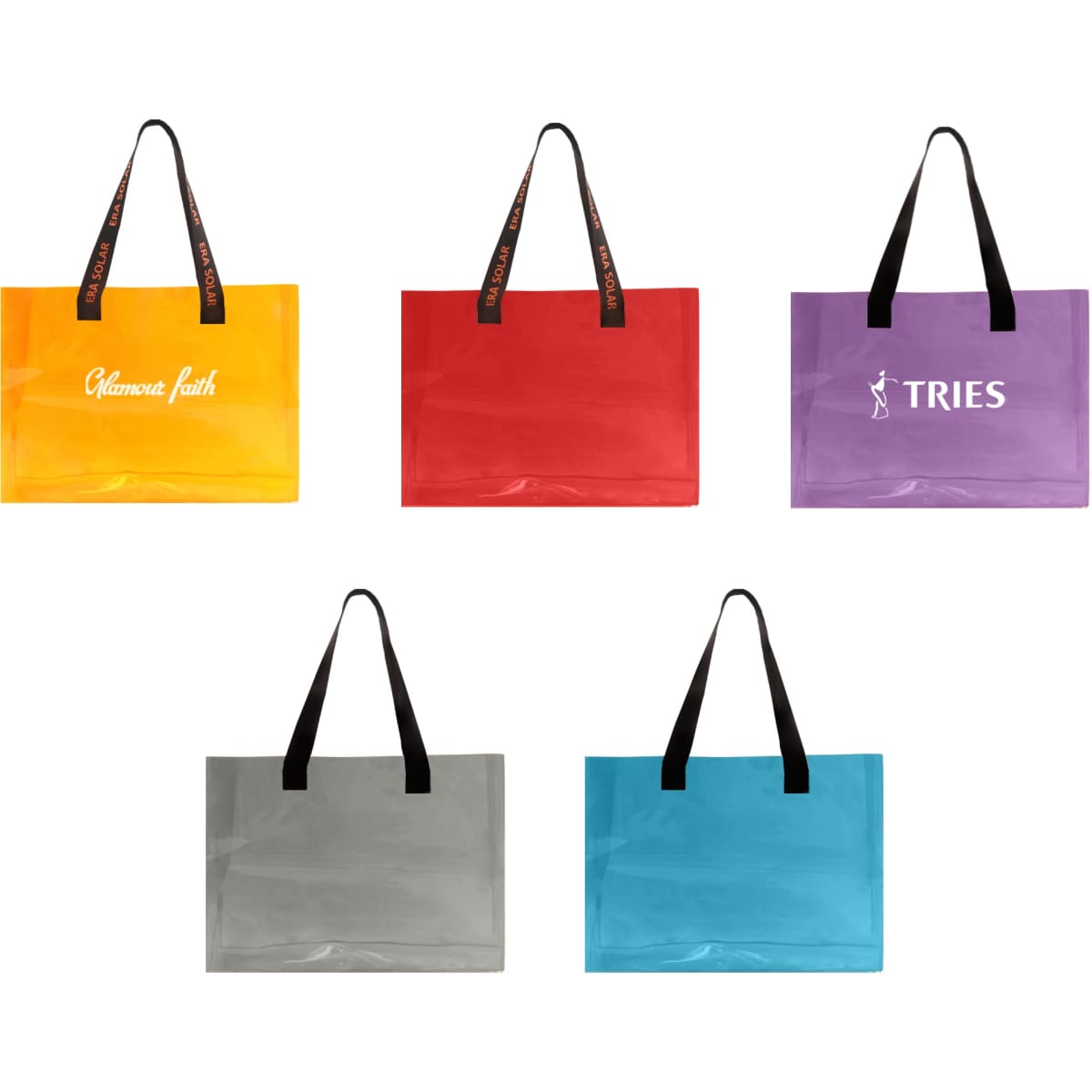 PVC Colorful Clear Tote Bag