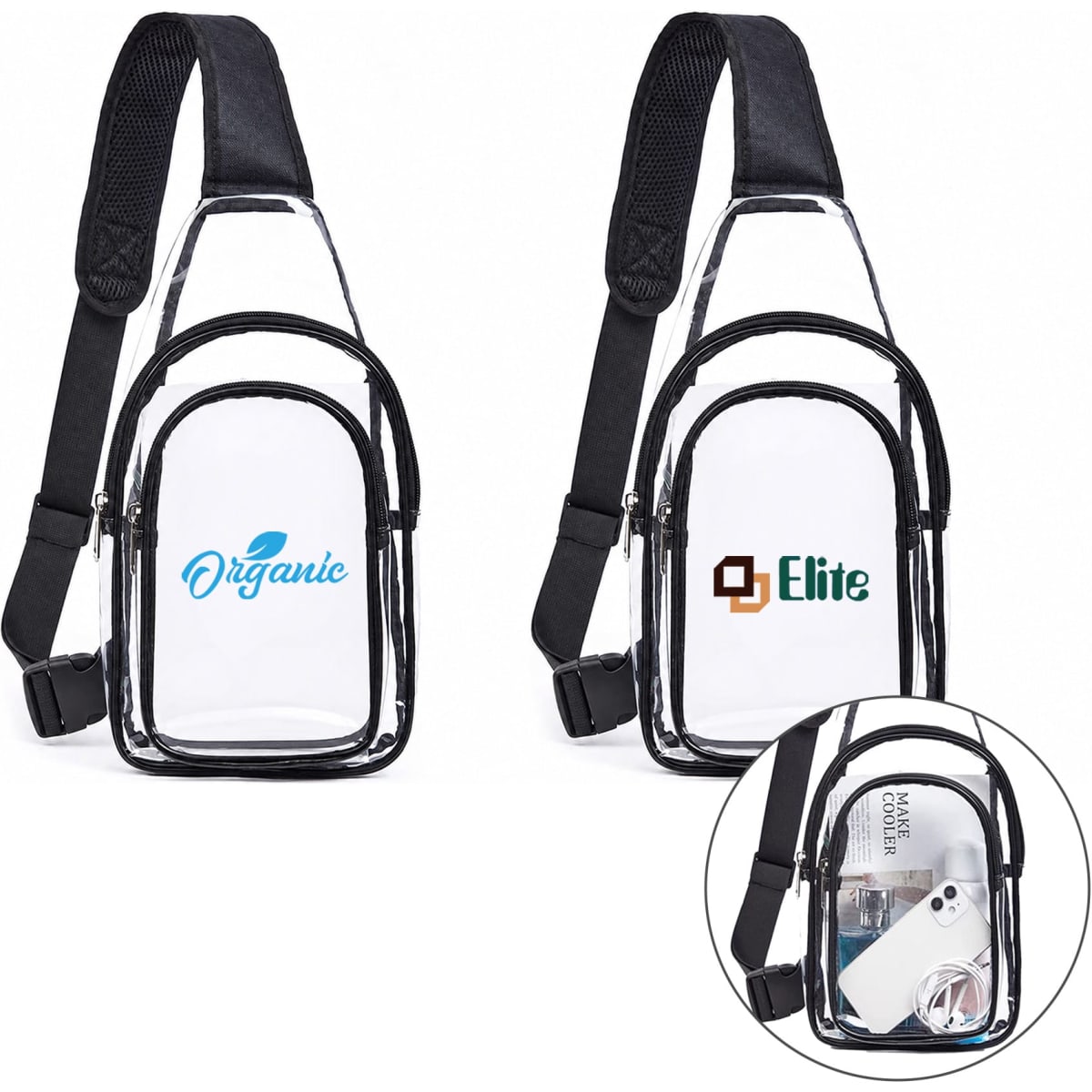 Clear PVC Crossbody Backpack