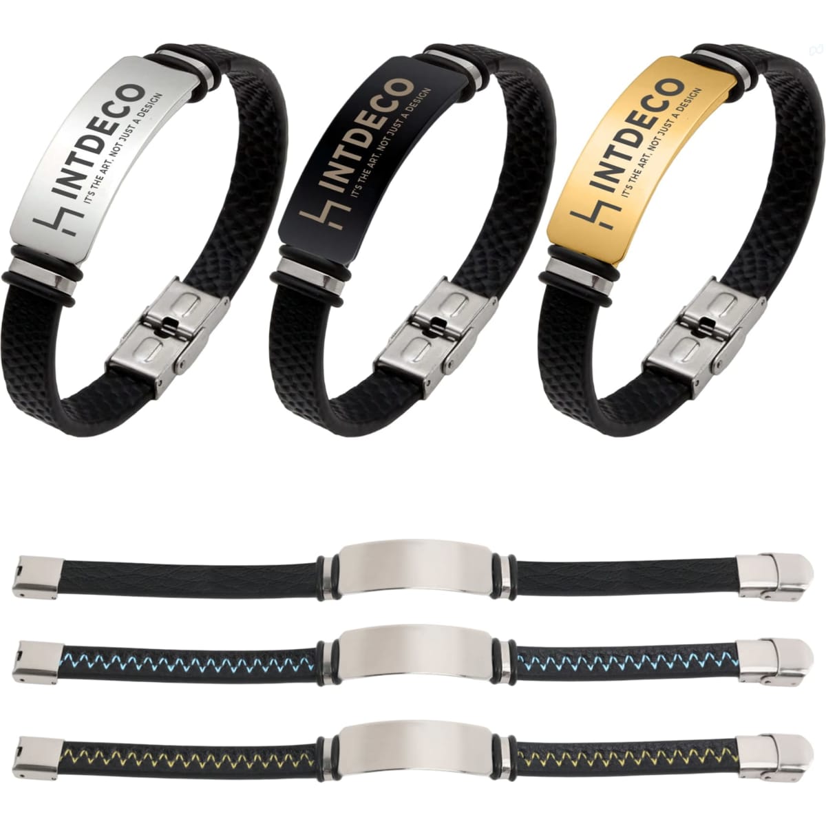 Engraved PU Leather Bracelet