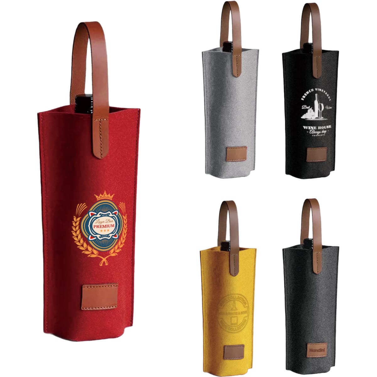 Felt Single Bottle Wine Bag