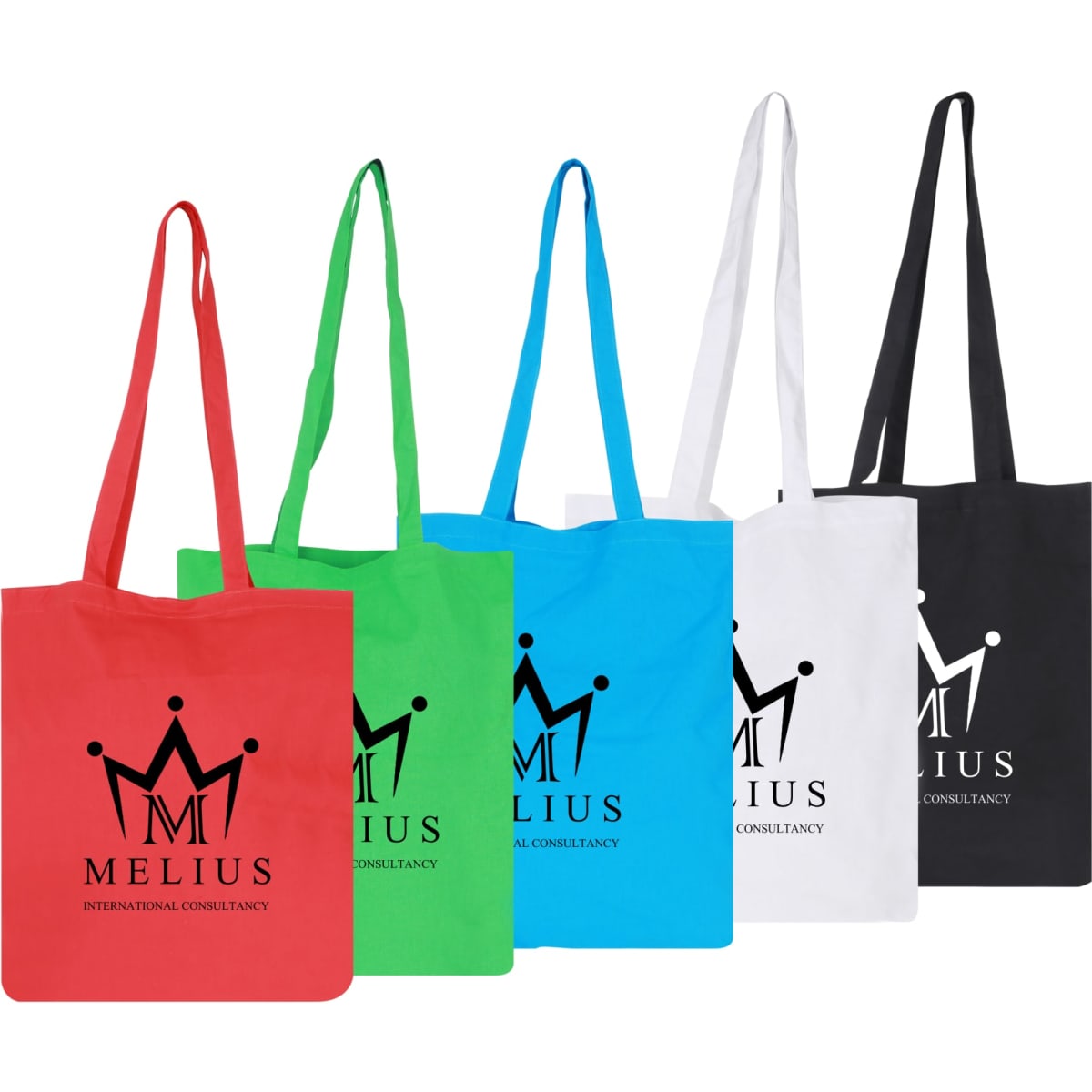 140gsm Coloured Long Handle Cotton Bag