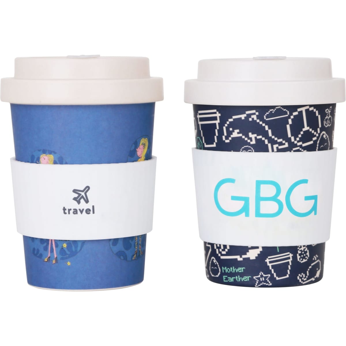 350ml Reusable Bamboo Coffee Cup with Screw Lid